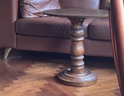 Stary stolik kawowy drewniany owalny Art Deco 60 x60 x37 komoda lustro