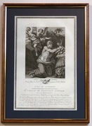 Śwęty Hieronim wg Domenichino oryg miedzioryt 1786 w oprawie