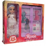 ELEFUN Lalka ROXIE niebieskie włosy !Szyk i błysk szafa z ubraniami 3+