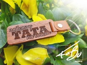 Brelok drewniany do kluczy grawer  prezent Dzień Babci Dziadka Walentynki