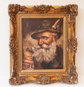 Stary obraz   olej płótno uszkodzony