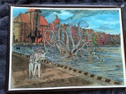 Obraz grafika print akwarela Kraken Gdański Sebastian Krawczak