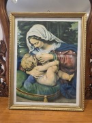 Oleodruk Matka Boska karmiąca 