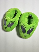 Kapcie męskie śmieszne papcie 44 45 zielone UFO zabawne cieple jak nowe