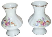 Zestaw porcelanowych wazonów 12,5 cm – kwiatowy motyw, złocenia