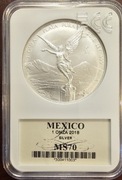 Meksyk Libertad 2018 Onza GCN MS70 SLAB