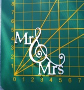 Scrapki  napis MR&MRS, 2szt zestaw