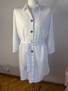 NOWA biała długa koszula z paskiem, sukienka, plażowa XL 44 MONGUL