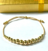 Bransoletka złote kuleczki 585 GF 14K Jedwab