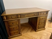 Masywne dębowe biurko gabinetowe lite drewno ręczna robota