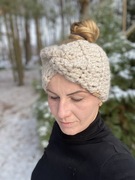 Opaska zimowa Handmade beżowa