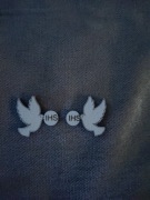 Gołąbek IHS Komunia ozdoba dekor 3 szt.