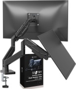 Uchwyt biurkowy na 2 monitory 13–32” ULTRARM gazowy VESA czarny