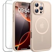 Etui do iPhone'a 16 Pro Max, z MagSafe. Piaskowy + x2 SZKŁO
