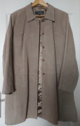 Ws Leather skórzany zamszowy płaszcz damski beżowy kurtka skóra 46 44 42