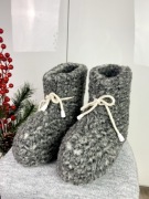 Wełniane ciapy 100% szare wool zimowe 37/38