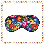 Opaska na oczy, do spania - Łowicka czarna (FOLKSTAR)