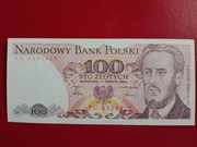 Polska 100 Złotych seria PC 1986r. P-143e.1 UNC