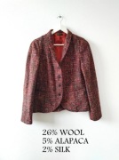 Piękna marynarka żakiet Benetton Vintage Wełna Jedwab silk wool 80 90s