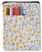 Okładka na książkę z zamkiem kieszeń 28x21 kwiatowa