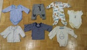 Zestaw paka ubrań dla bliźniaków 62 68 14sztuk
