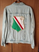 Kurtka bluza jeansowa retro Legia Warszawa custome 