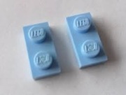 LEGO PŁYTKA 1X2 NIEBIESKA - 2 SZTUKI