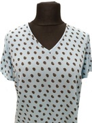 Bluza damska eleganska z krótkim rękawem, rozmiar 50(L)