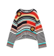 ZARA szydełkowy letni sweterek multikolorowy wielobarwny kubełkowy oversize