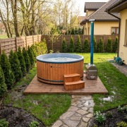 BALIA Ogrodowa OD RĘKI HOT TUB Bania Jacuzzi 200cm piec zewnętrzny