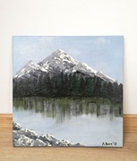 Obraz Akrylowy "Lustro Tatr" 40x40 – Rękodzieło, Nowoczesny Pejzaż