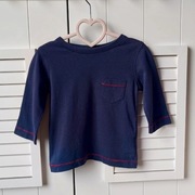 Bluzka dlugi rekaw granatowa z kieszonka 68 bawelniana koszulka Next