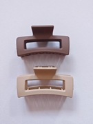 SPINKI DO WŁOSÓW Klamry 2 sztuki BRĄZ BEŻ Nowe