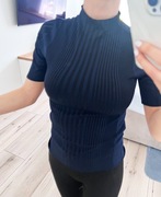 Reserved bluzka sweterkowa pleciona granatowa granat S