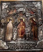 Stara ikona Sofia Mądrość Boża w srebrnej koszule (84pr)