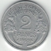 Francja Republika 2 franki francs 1959 nr 2