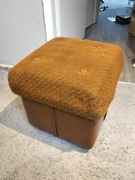 Pufa brązowa skórzana