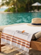 Ręcznik plażowy duży szybkoschnący La Roche-Posay 100% bawełna Fair Trade