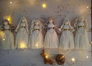 Białe anioły 6 szt zawieszki ozdoby świąteczne 