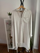 Długa koszulowa sukienka z wiskozy plus size