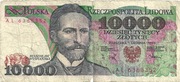 BANKNOT 10000 ZŁ S. WYSPIAŃSKI z 1988 r Nr AL 6368352