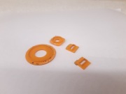 Wlepki pomarańczowe pod gałki przyciski magnetofonu M3016 M3015 UNITRA ZRK