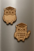 Upominek na zakończenie roku szkolnego - sowa w formie magnesu/breloka