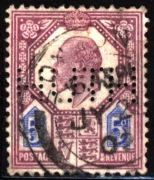 Wielka Brytania 1902 Mi 110 King Edward VII [PERFIN HUTH]