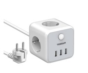 Listwa zasilająca kostka przedłużacz gniazdo 3x 230v 3x USB A NOWA TESSAN