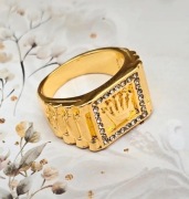 Korona złoty pierścionek pierścień kryształki Fashion Jewelry modny
