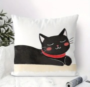 Poszewka na poduszkę czarny kot "Filemon" 40x40, 45x45, 50x50, 60x60cm