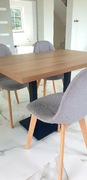 Stół: 118x80 (wys.76cm) plus 4 krzesła. Stan jak nowy.