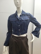 Kenzo katana jeans z ozdobnymi nitami oraz rękawami na zamek kurtka dżins 