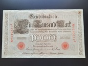 1000 Marek Reichsbanknote z 1910 r. Nr 5240331J obiegowy, oryginał